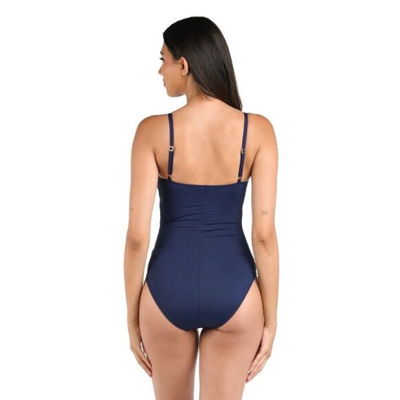 LA BLANCA Island Goddess Ruched Lingerie Swimsuit NWT - Picture 2 of 6